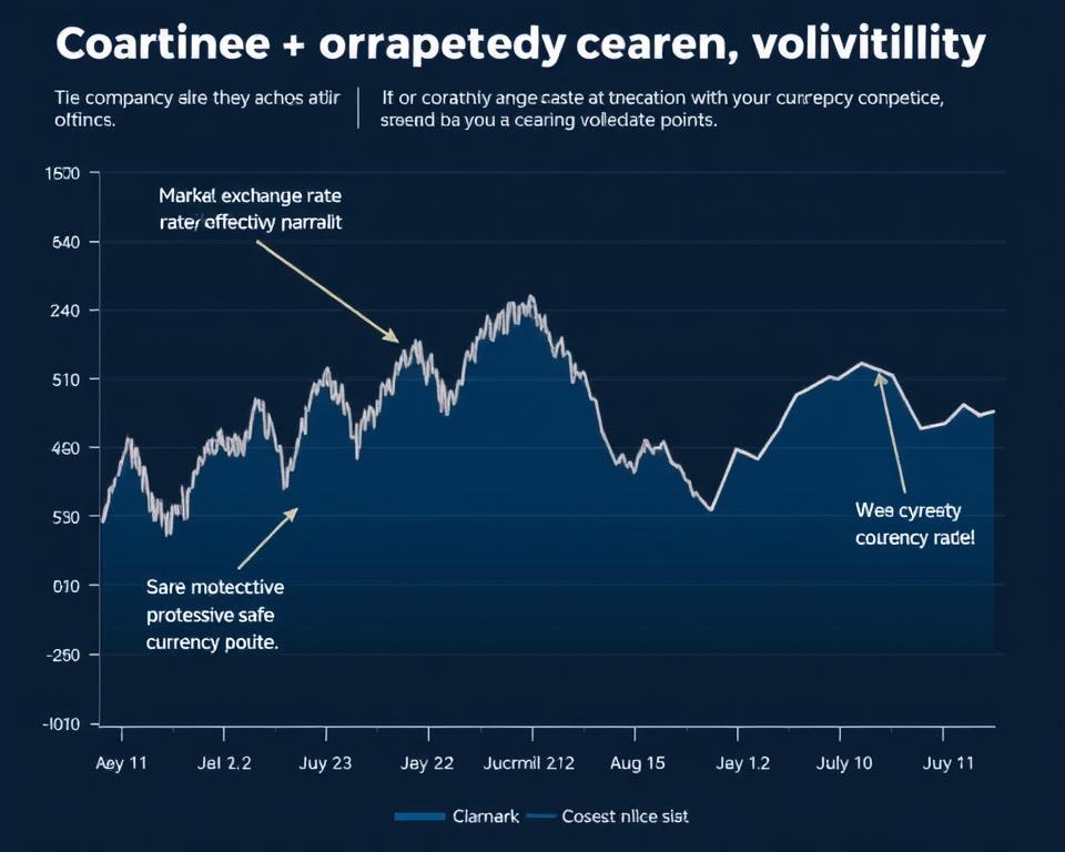 Business graph showing successful implementation of safe currency strategies during market volatility