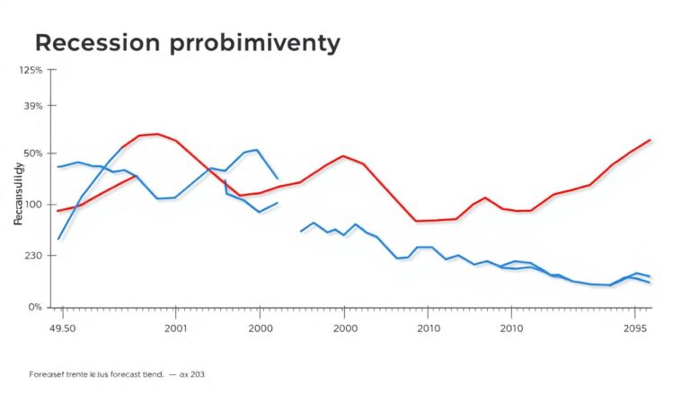Economic forecast chart showing recession probability trends for 2025