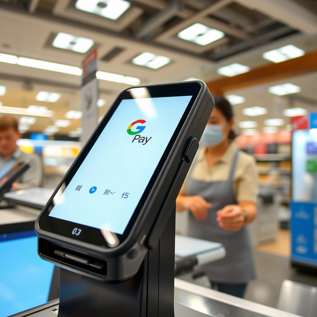 Google Pay terminal at Japanese department store