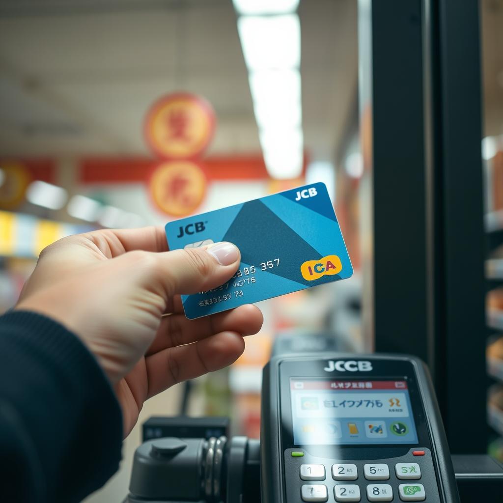 JCB credit card being used at a Japanese payment terminal