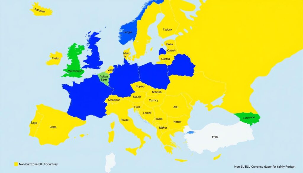 Map showing Eurozone countries where US dollars are not commonly accepted Map showing Eurozone countries where US dollars are not commonly accepted