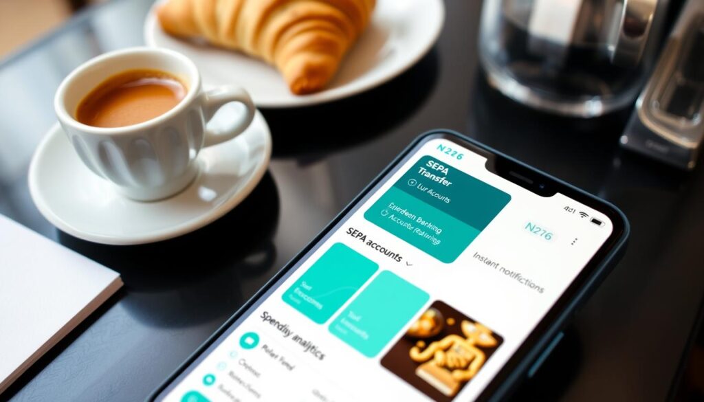 N26 banking app showing SEPA transfers European banking features and spending analytics for digital nomad bank accounts 2025 N26 banking app showing SEPA transfers European banking features and spending analytics for digital nomad bank accounts 2025
