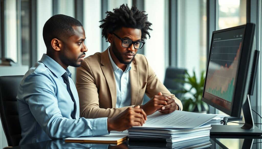 Person reviewing financial documents and recession preparation plans Person reviewing financial documents and recession preparation plans
