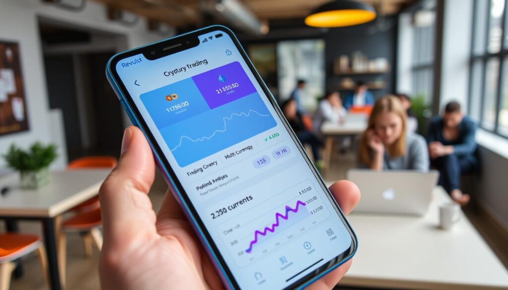 Revolut app interface showing cryptocurrency trading budgeting tools and multicurrency features for digital nomads in 2025 Revolut app interface showing cryptocurrency trading budgeting tools and multi currency features for digital nomads in 2025