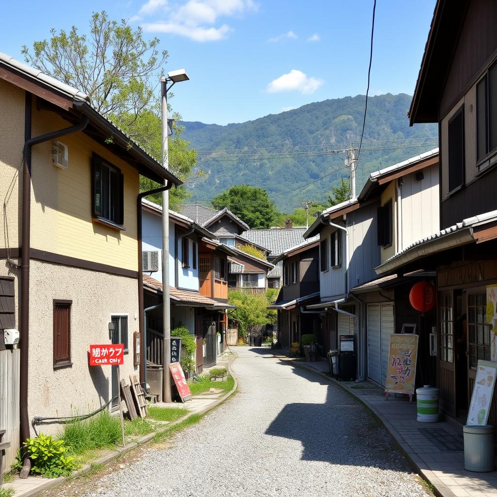 Rural Japanese village with limited card acceptance