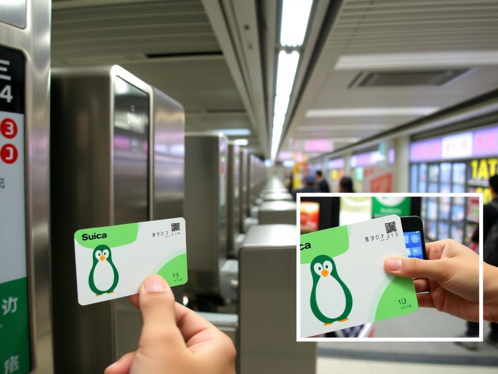 Suica card being used for both transit and shopping in Tokyo