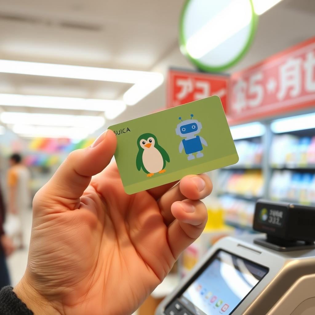 SuicaPasmo IC card being used for payment in Japan