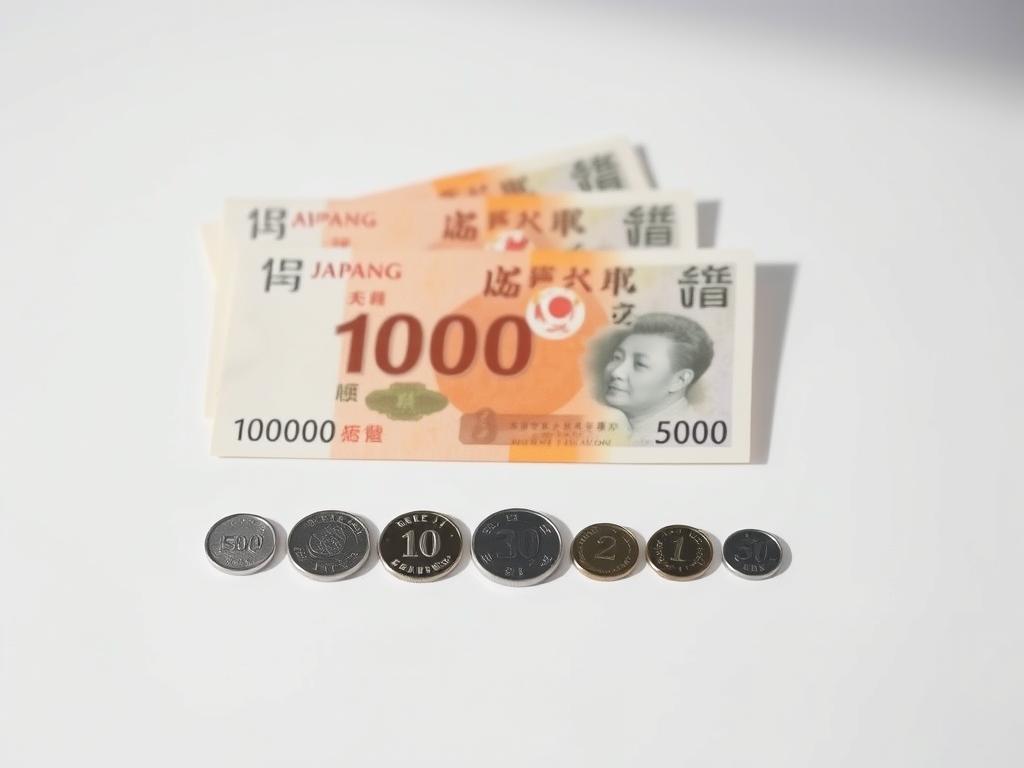The Japanese Yen the most common currency in Asia shown with banknotes and coins The Japanese Yen the most common currency in Asia shown with banknotes and coins