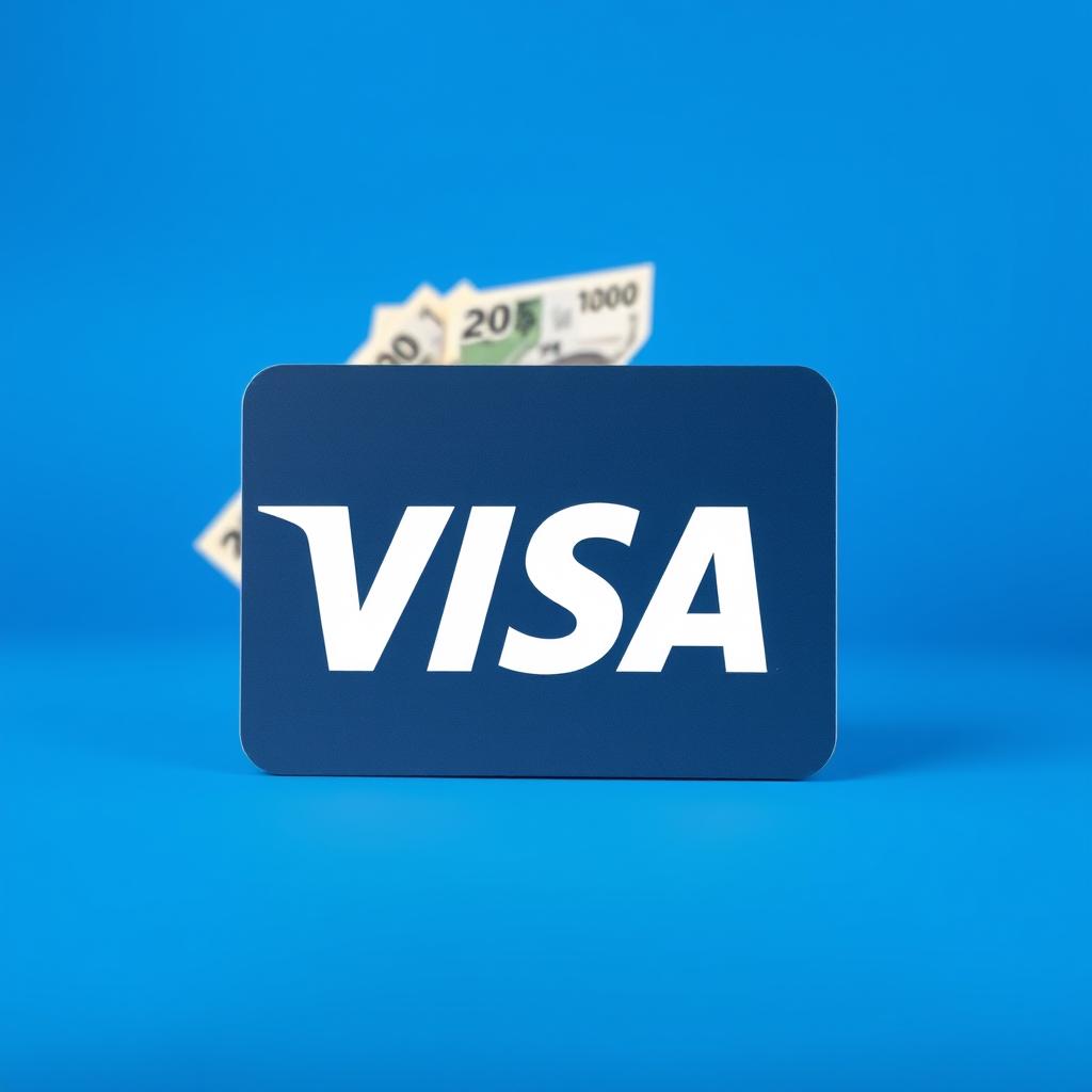 Visa credit card logo with Japanese yen in the background
