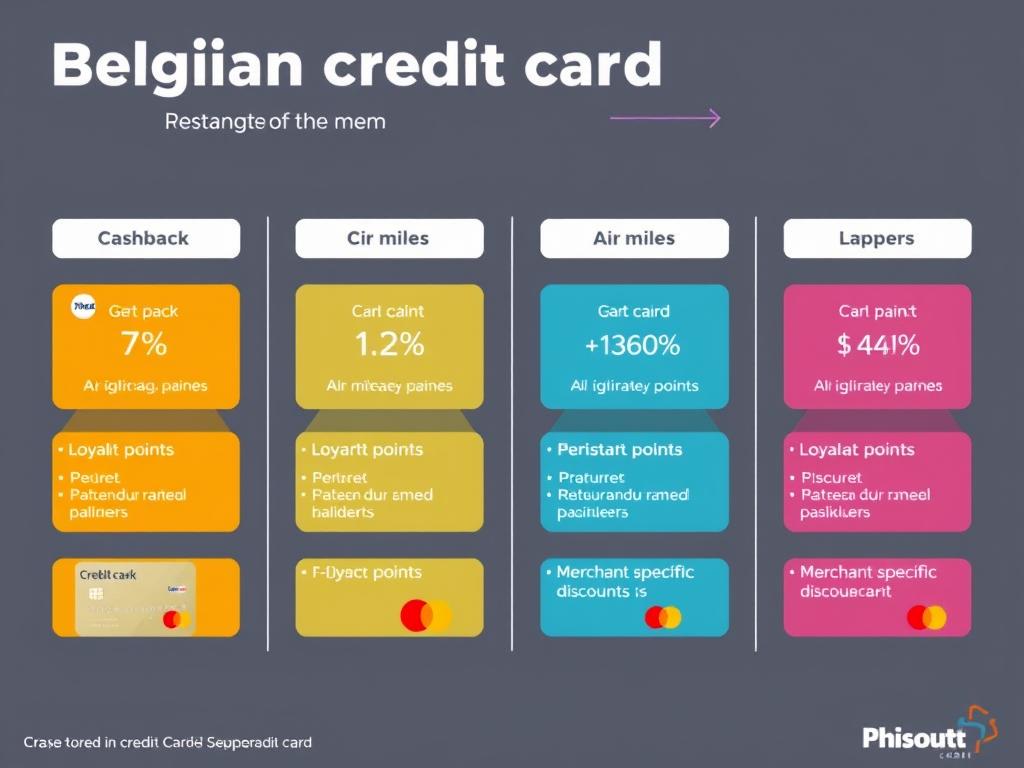 Visual comparison of different Belgium credit card reward structures