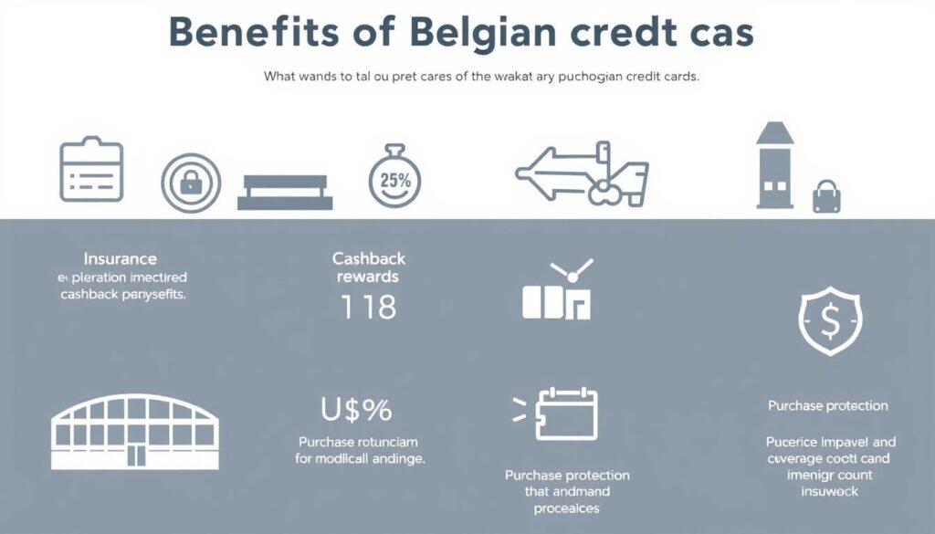 Visual representation of Belgium credit card benefits including insurance cashback and travel perks