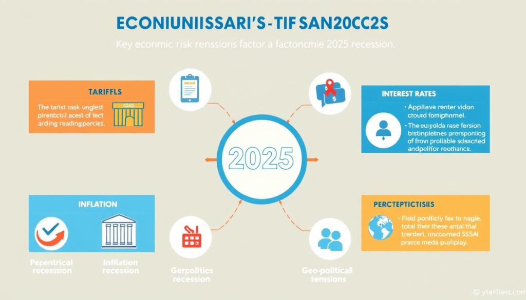 Visual representation of economic risk factors for 2025 recession Visual representation of economic risk factors for 2025 recession