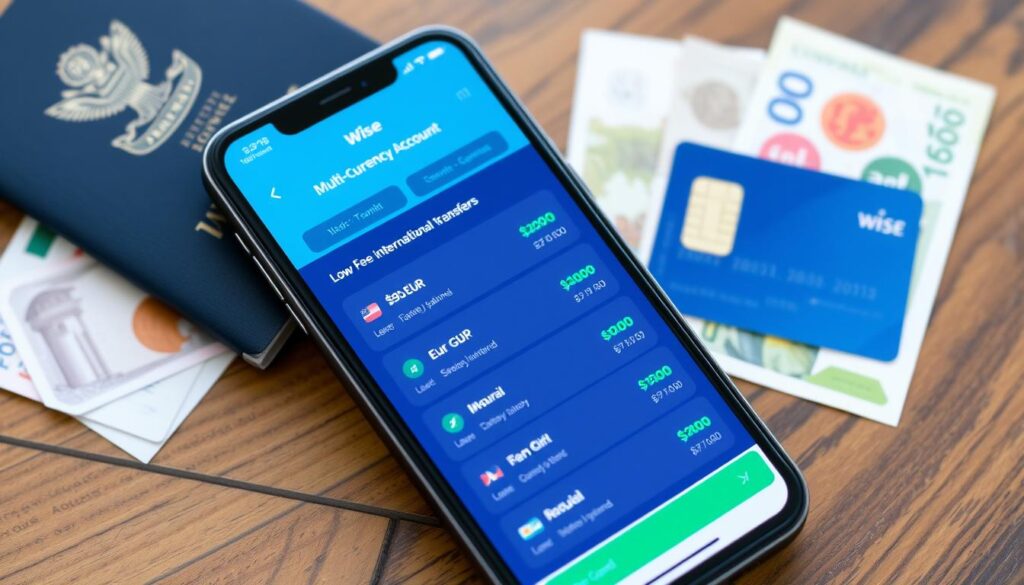 Wise MultiCurrency Account interface showing multiple currency balances and international transfer features for digital nomad bank accounts 2025 Wise Multi Currency Account interface showing multiple currency balances and international transfer features for digital nomad bank accounts 2025