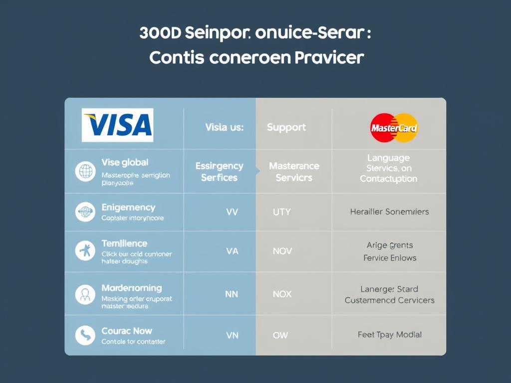 Comparison of customer support services offered by Visa and Mastercard for international travelers