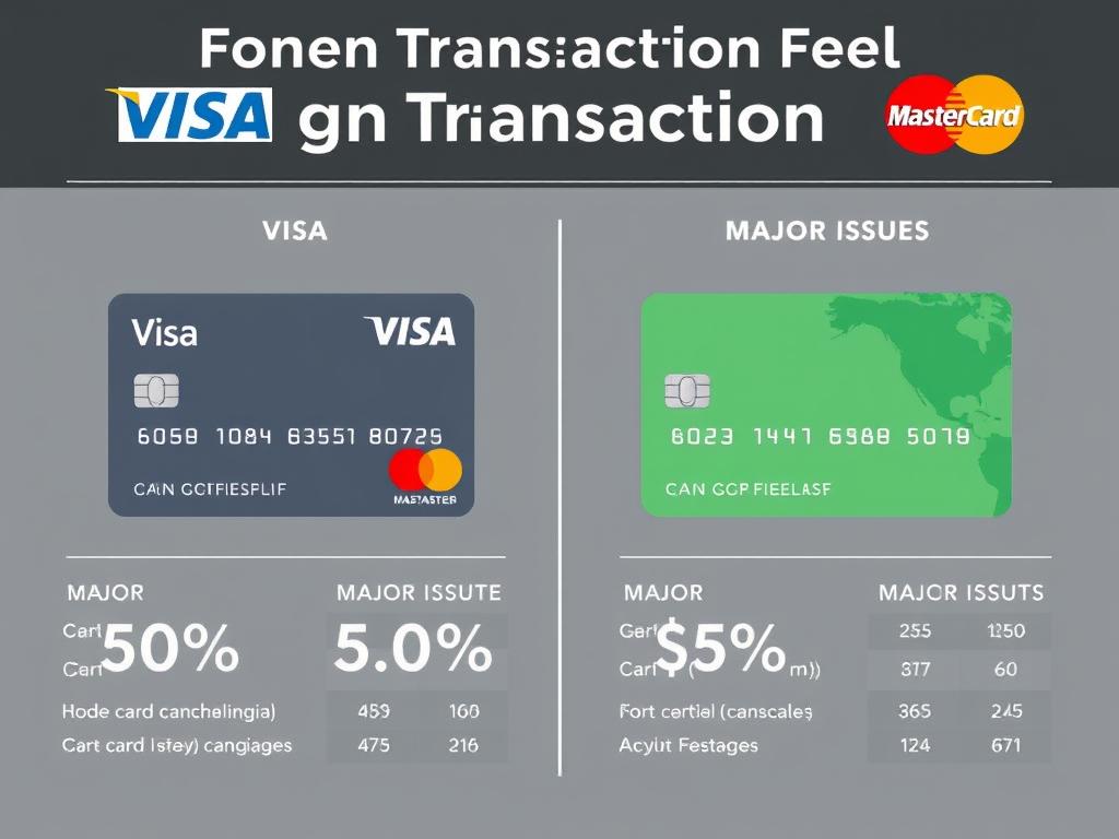 Comparison of foreign transaction fees between Visa and Mastercard credit cards