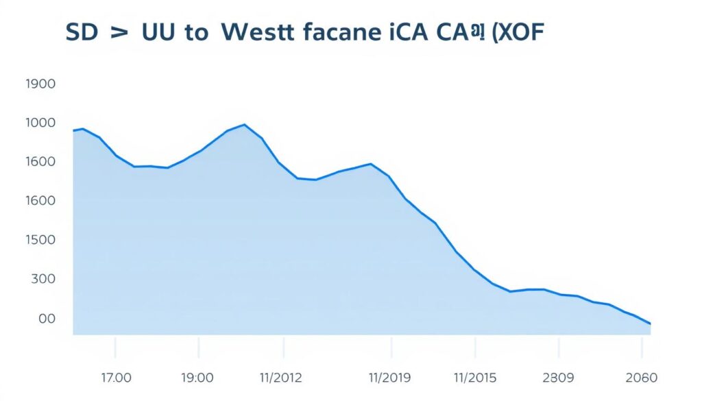 USD to West African CFA Franc exchange rate chart showing current trends