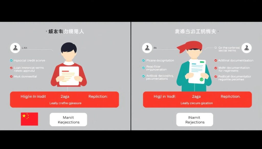 Comparison of loan approval processes and interest rates based on social credit standing in China