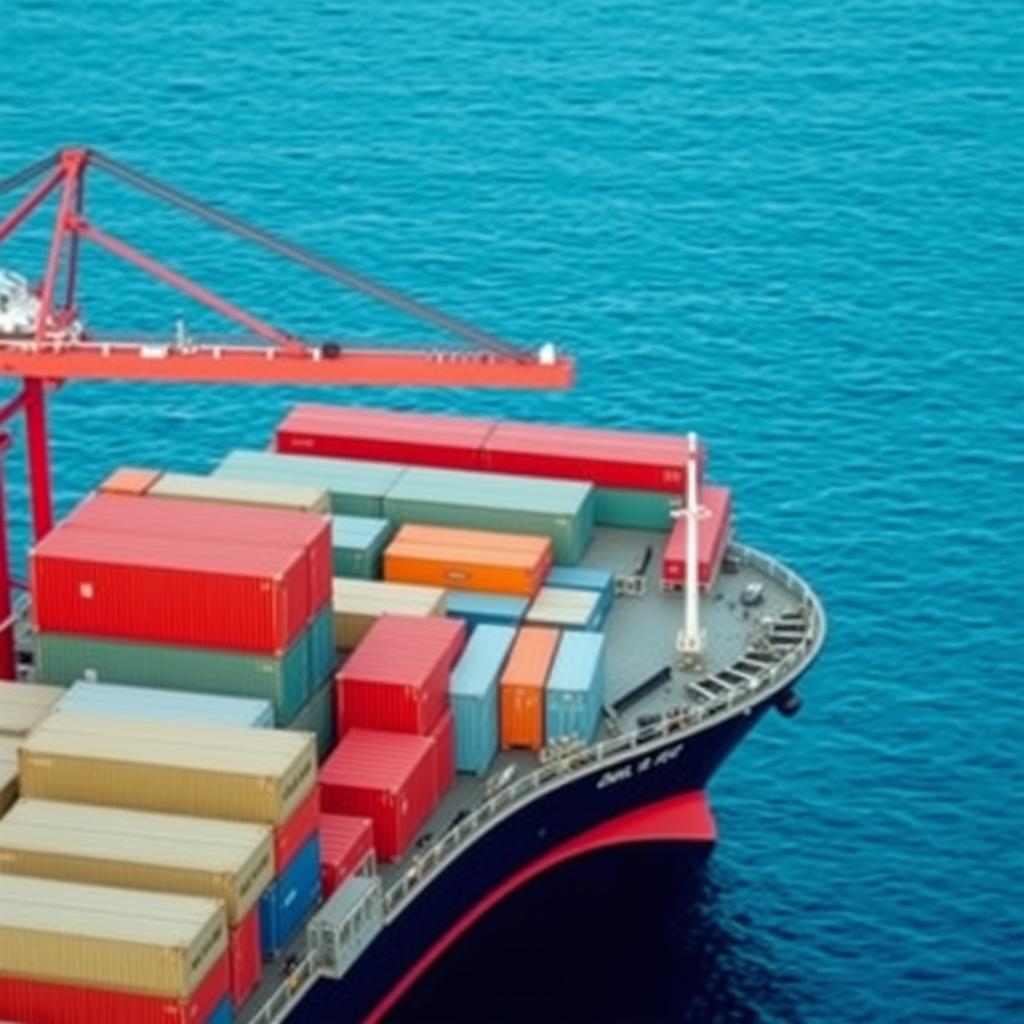 Container ship representing international trade and forward contracts in foreign exchange
