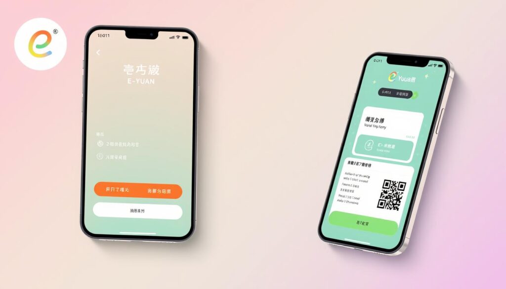 E Yuan wallet interface showing transaction history and balance